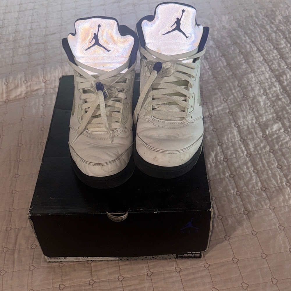 Nike White and Black Jordan High-Top Sneakers